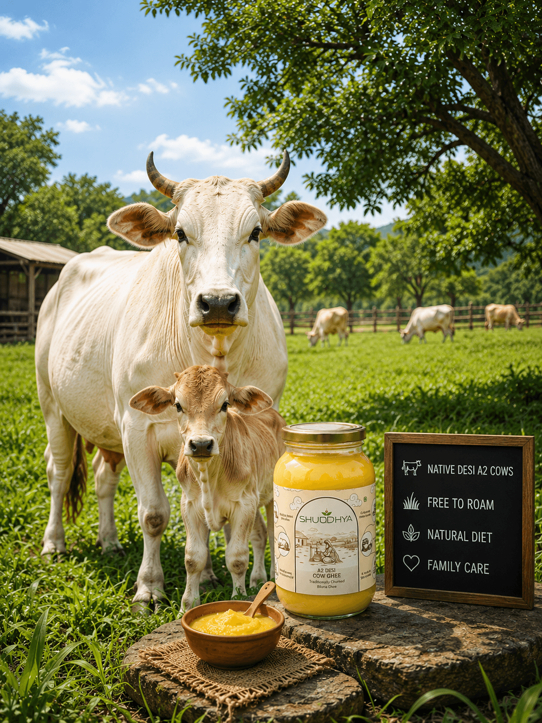 Maan Sarovar Farm — home of Shuddhya's desi A2 cows in Sirohi, Rajasthan