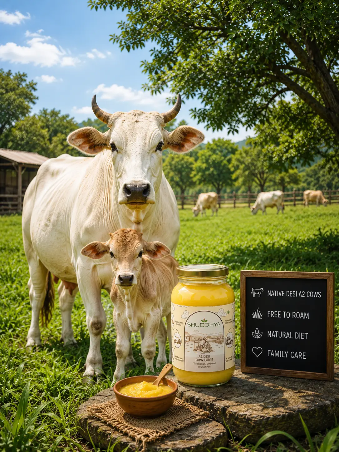 Maan Sarovar Farm — home of Shuddhya's desi A2 cows in Sirohi, Rajasthan